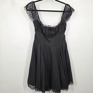 NEW HOUSE OF CB SZ L Tall Kaia Lace Trim Fit & Flare Mini Dress Cocktail Party